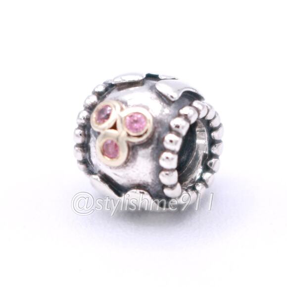 PANDORA Silver Mom Charm with 14K and pink CZ - 790574CZS - Picture 10 of 11